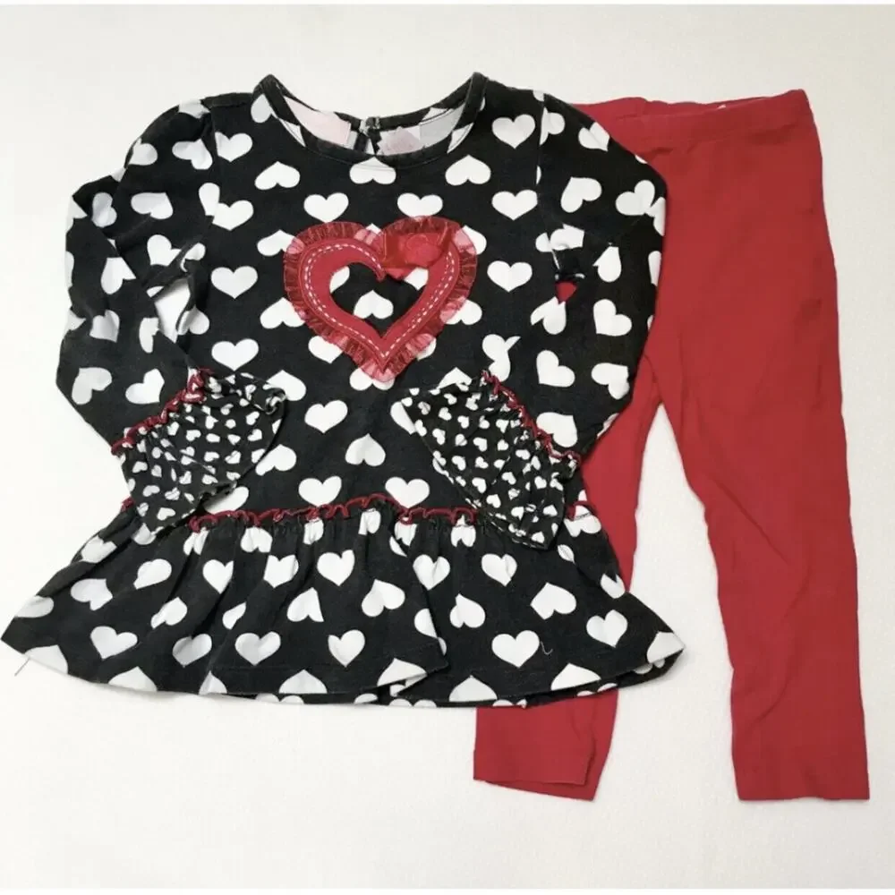 Kids Headquarters Heart Outfit Size 2T